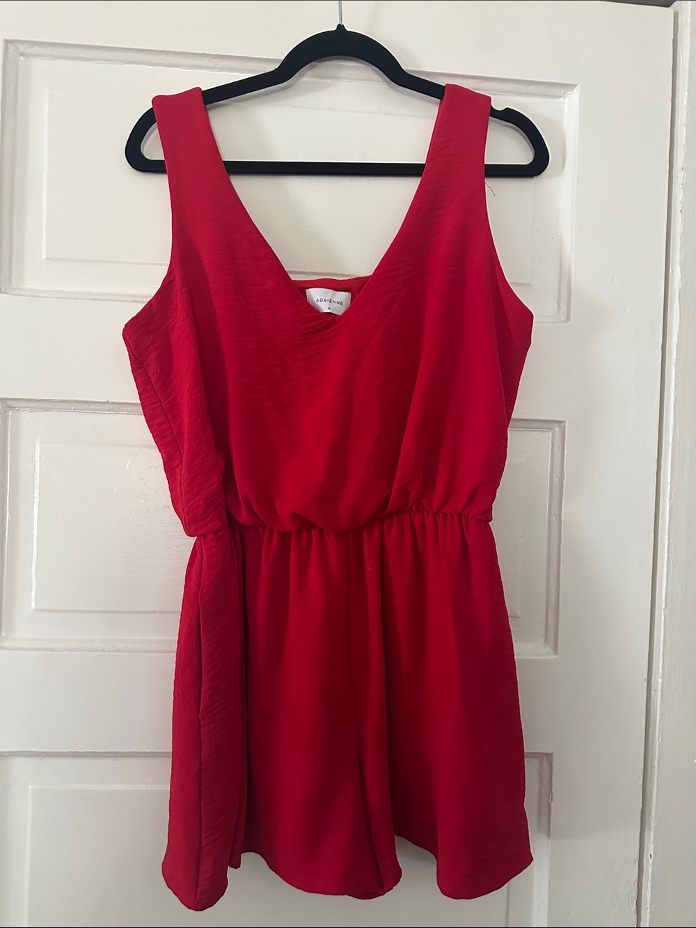 Adrienne Red Sleeveless V-Neck Romper